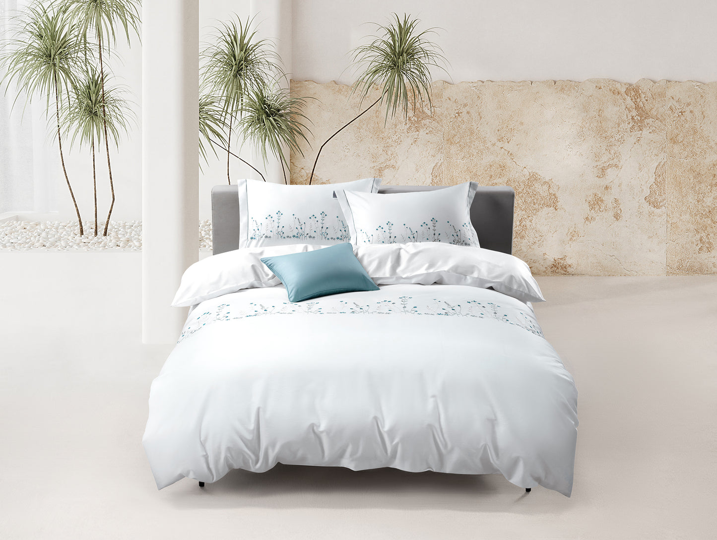 Botanical Aqua Linen Set